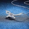 Moissanite Bow Necklace Clavicle Chain D Color 1ct Womens Fashion Jewelry