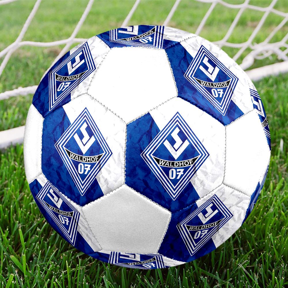 Pallone da Calcio Waldhof Mannheim 07 taglia5, colorato, adatto a tutte le età, cucito a macchina, materiale PVC, grado competizione, durevole e ad alto rimbalzo