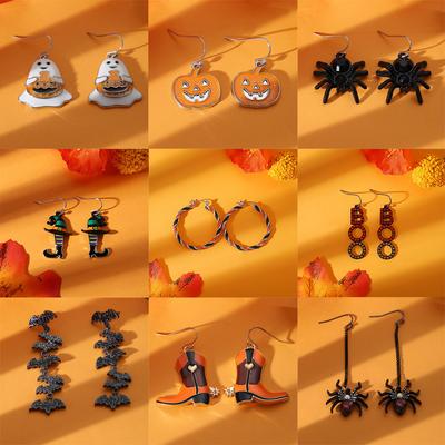 1 Pair of New Halloween Earrings Funny Little Devil Pumpkin Earrings Festive Earrings