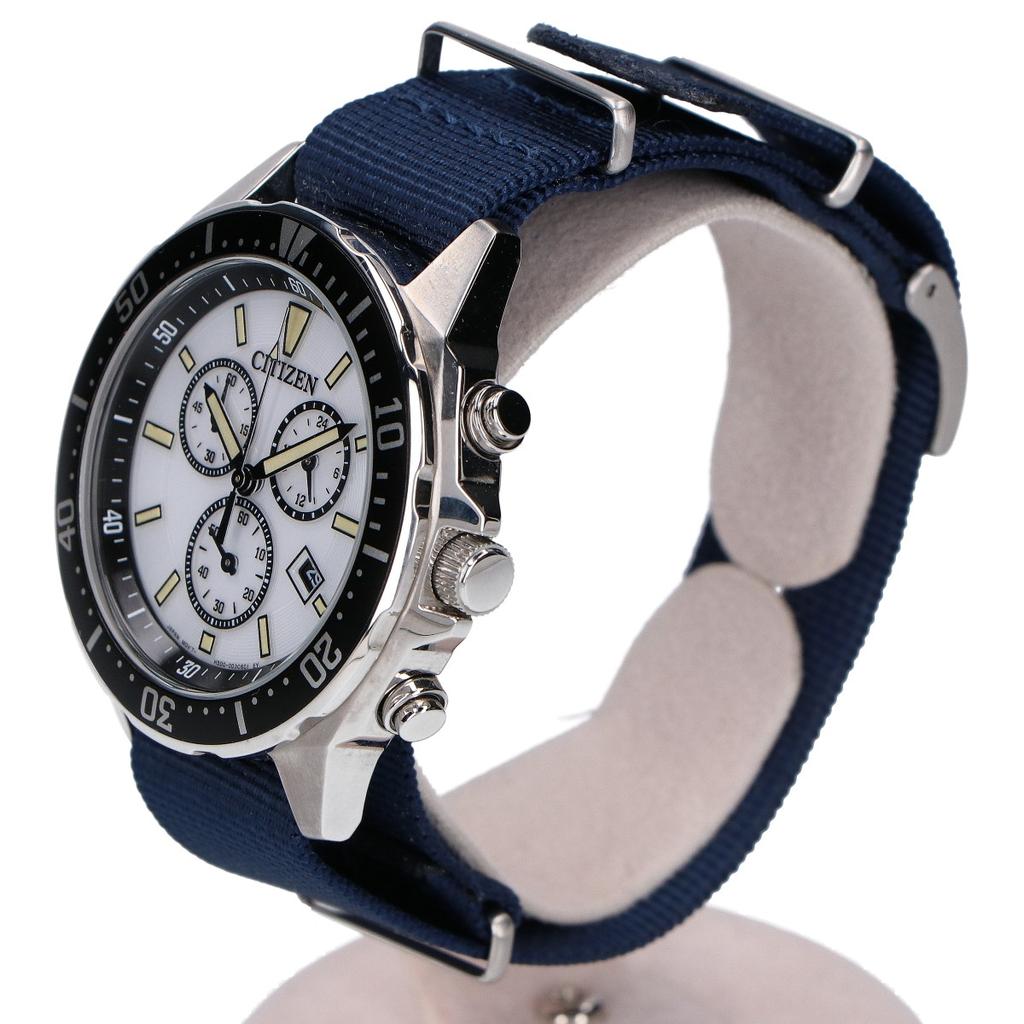 CITIZEN [Excellent Condition] H500-002C602 CITIZEN COLLECTION White Dial Eco Drive Chronograph Watches Black / white / navyUsed