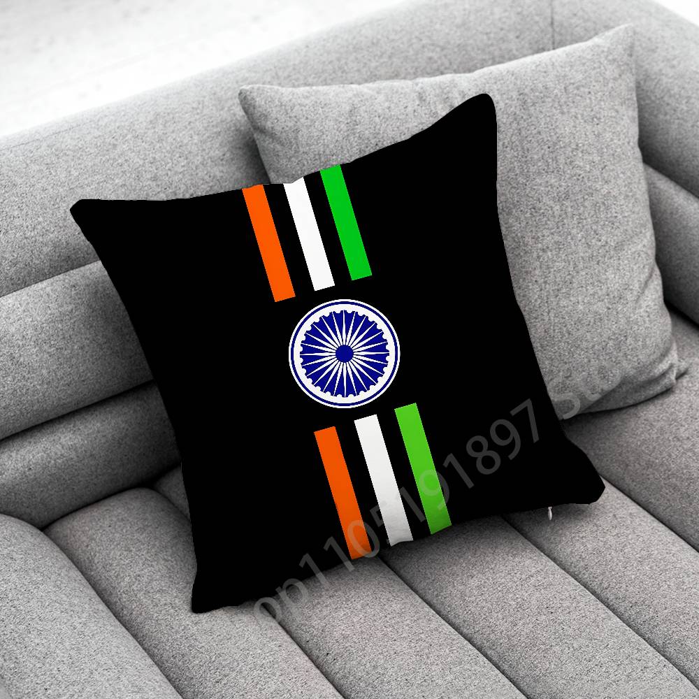 India Indian National Emble Flag Map Throw Pillow Case For 50cm 30cm 55cm 45cm 40cm Square Bed Pillowcase Cover