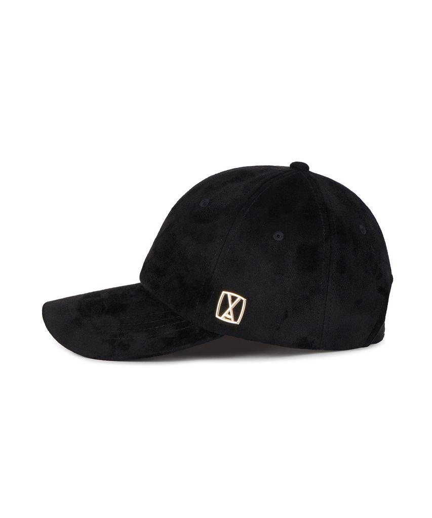 Bajal Va Square Suede Ball Cap Black