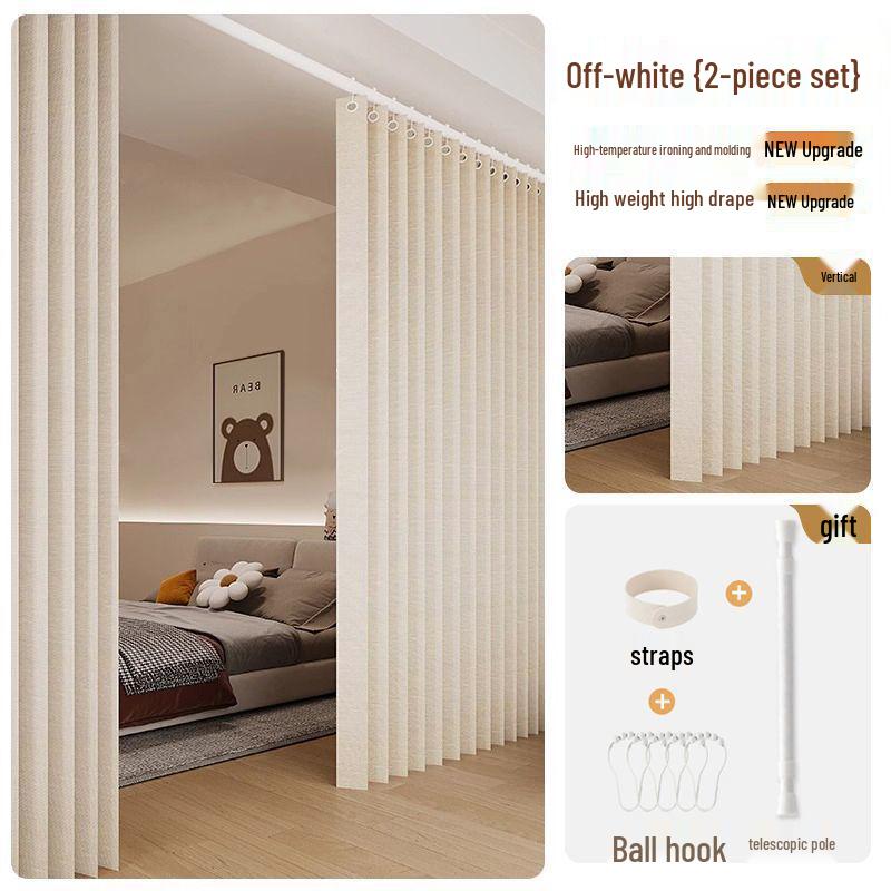 Room Divider No-Drill Folding Door Curtain for Bedroom and Living Room Privacy.