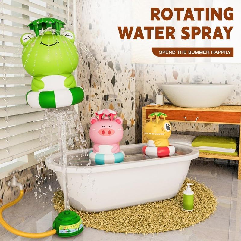 Flying Rocket Launcher Sprinkler Rotating Spray Kids Water Playing Splashing Animal Toy Fun Interaction Garden Lawn Outdoor Gift