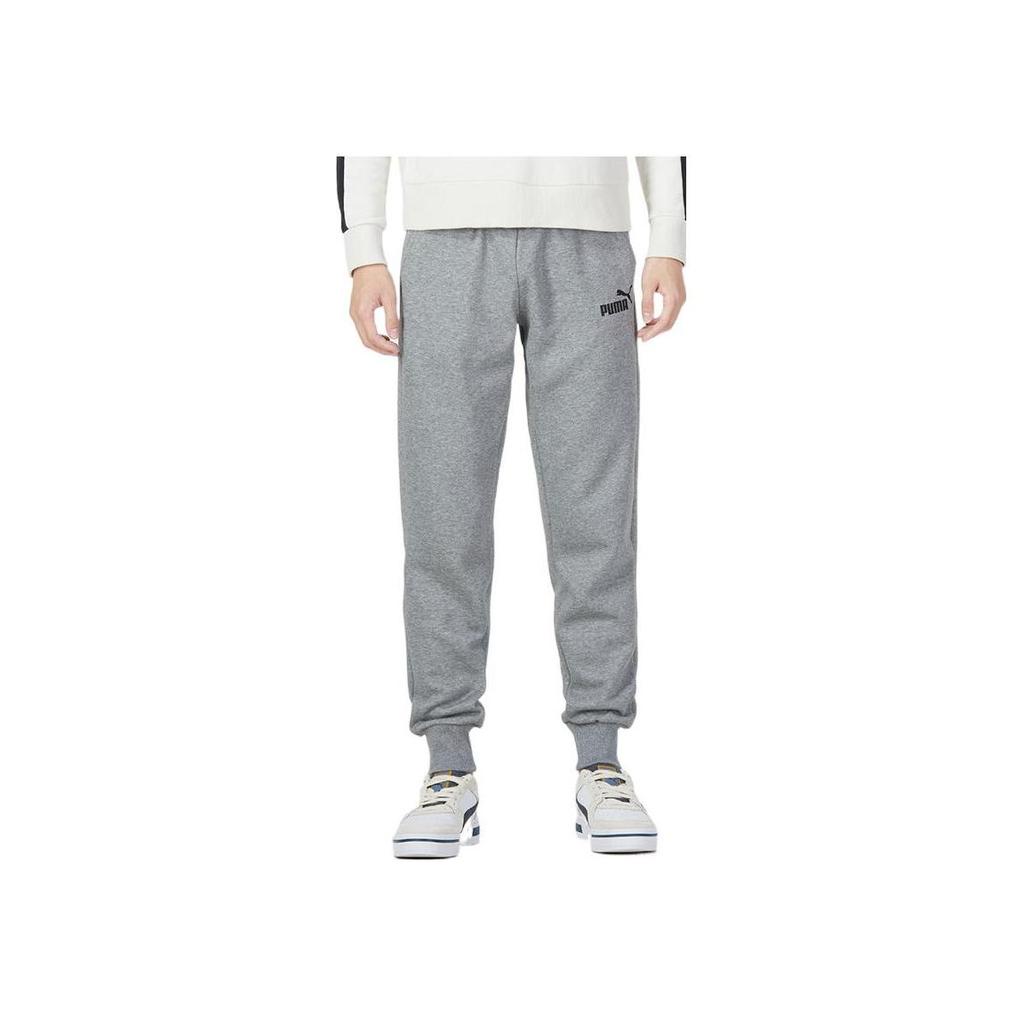 Puma Solid Color Logo Joggers Men Bottoms Gray 846385-03