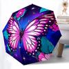 1pc Butterfly Flowers Automatic Open/Close Umbrella with Folding Feature Compact Travel Umbrella, Lightweight Design, for Commuting018