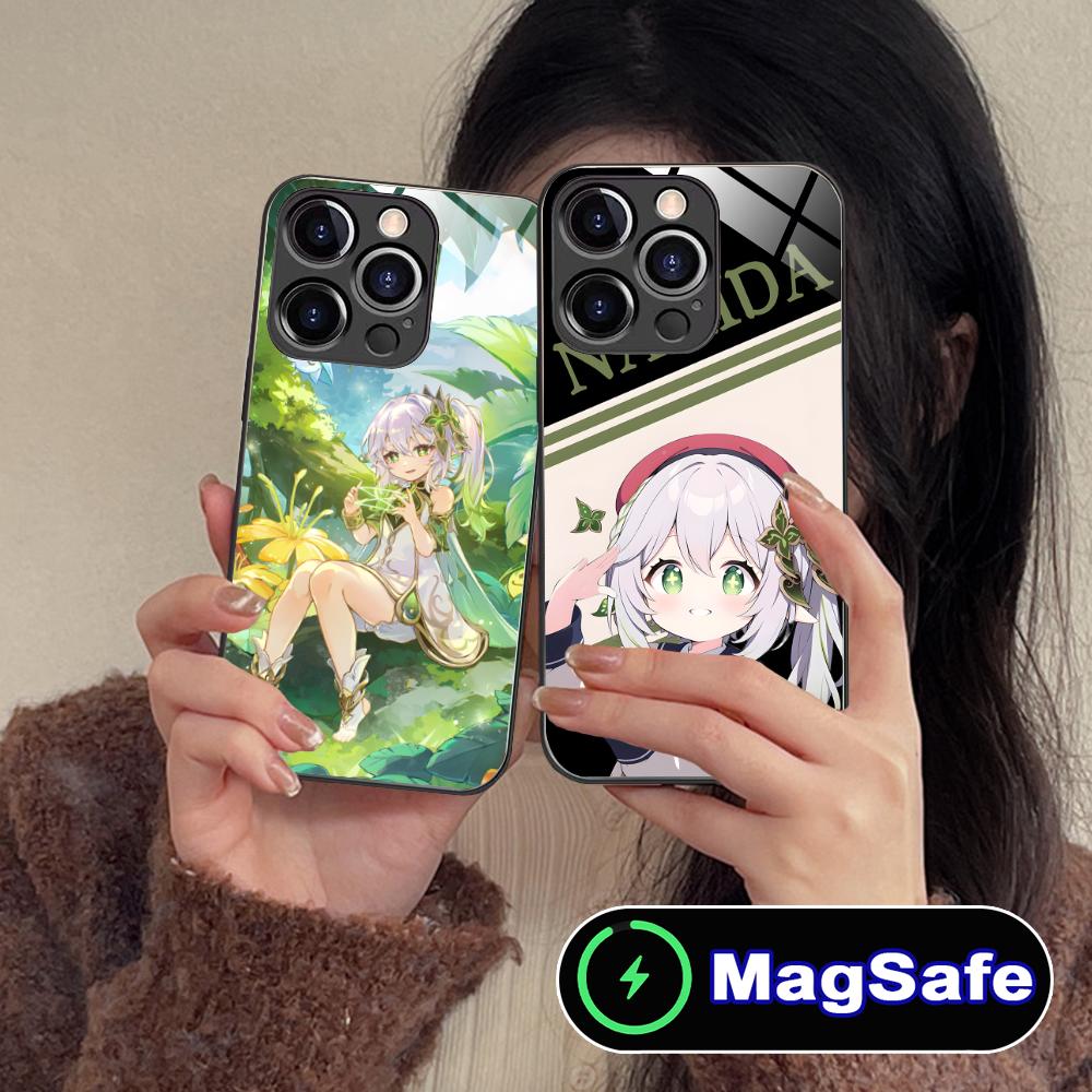 Genshin Impact Nahida Phone Case for iPhone 16 15 14 13 12 11 Pro Max Plus Mini MagSafe Glass Colour Printing Pretty Smartphone
