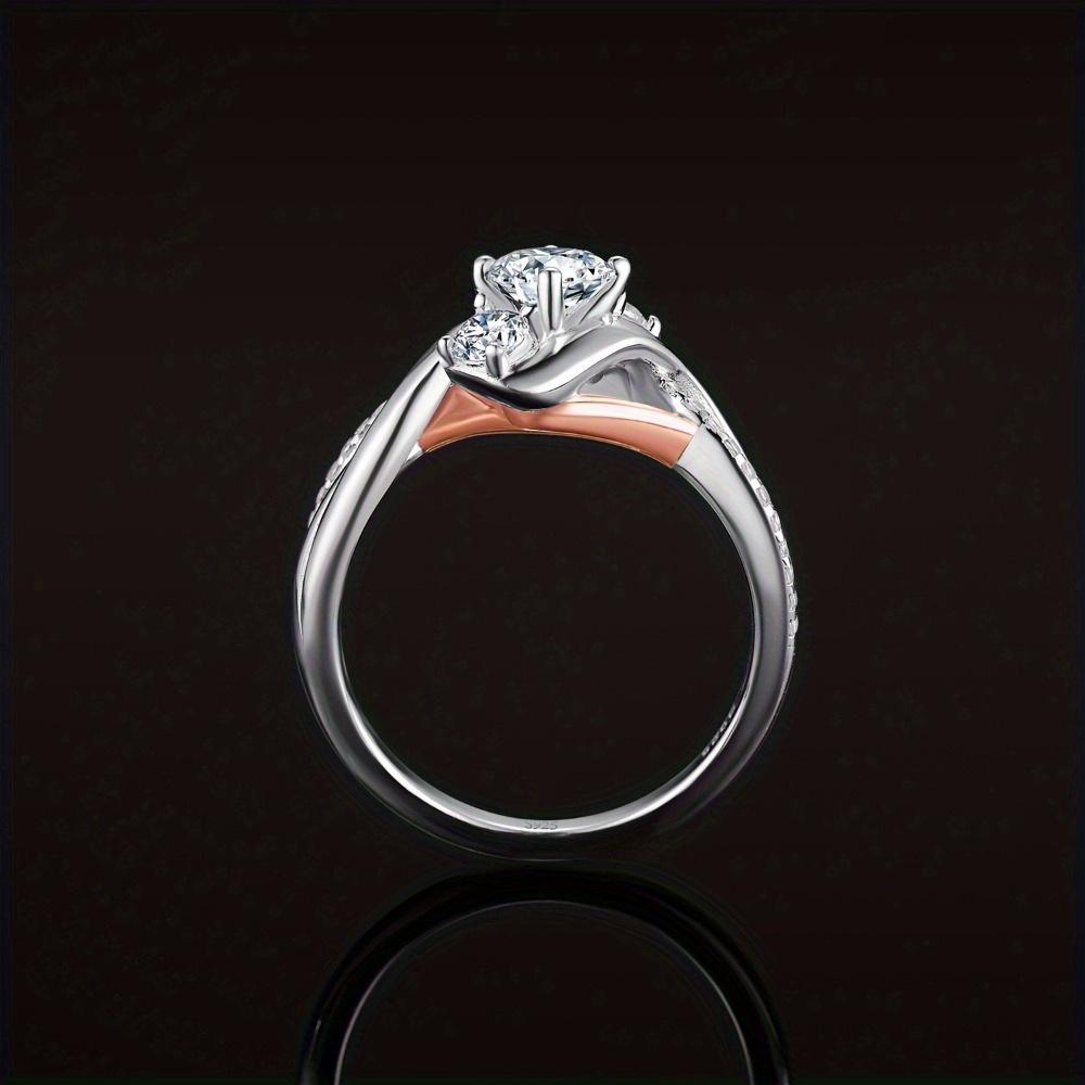 925 Sterling Silver Infinity Symbol Wedding Ring Round Cut Cubic Zirconia Women's Bridal Set