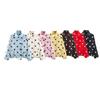 Womens Polka Dot Pilot Jacket Loose Fit Stand Collar Zip Up Long Sleeve Casual Outerwear