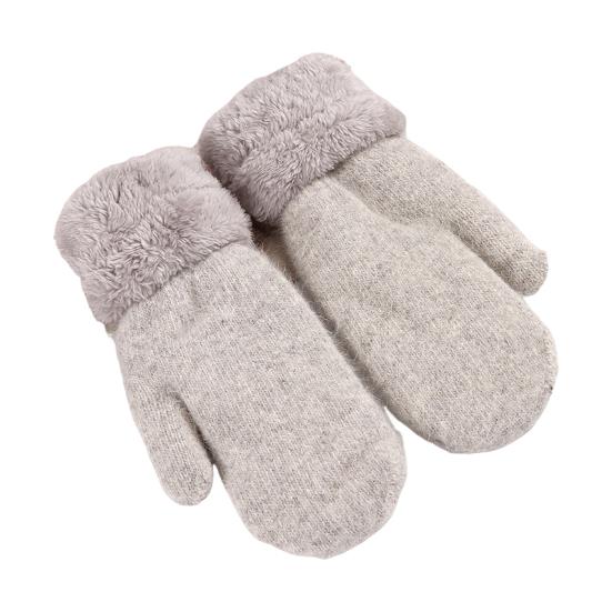 

1 пара зимних варежек унисекс, двухслойные, утолщенные, плюшевые, вязаные, противоскользящие, для холодной погоды, для вождения, гольфа светло-серый