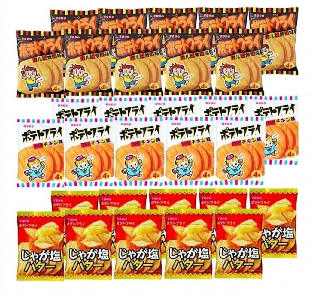 Potato Fries Toyo Confectionery Assortment set bags each of Salted Butter Kalbi Grilled and Fried Chicken Assorted Japanese snacks (Japanese snack) -