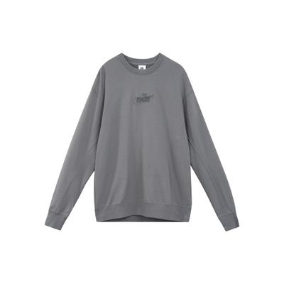 Felpa con logo ricamato girocollo da uomo Grigio Ferro DR7836-068