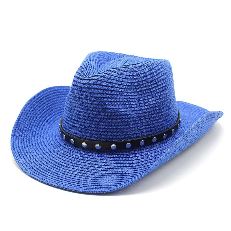 Cowboy Hat Men'S Summer Sun Hat Sun Hat Uv Protection Straw Hat Summer Beach Hat
