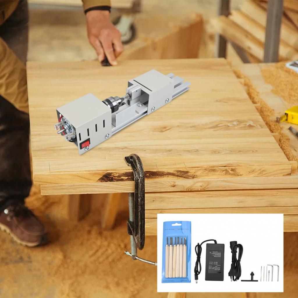 Small Scale Wood Lathe for Bead Production Turning Polishing Milling 4000rpm