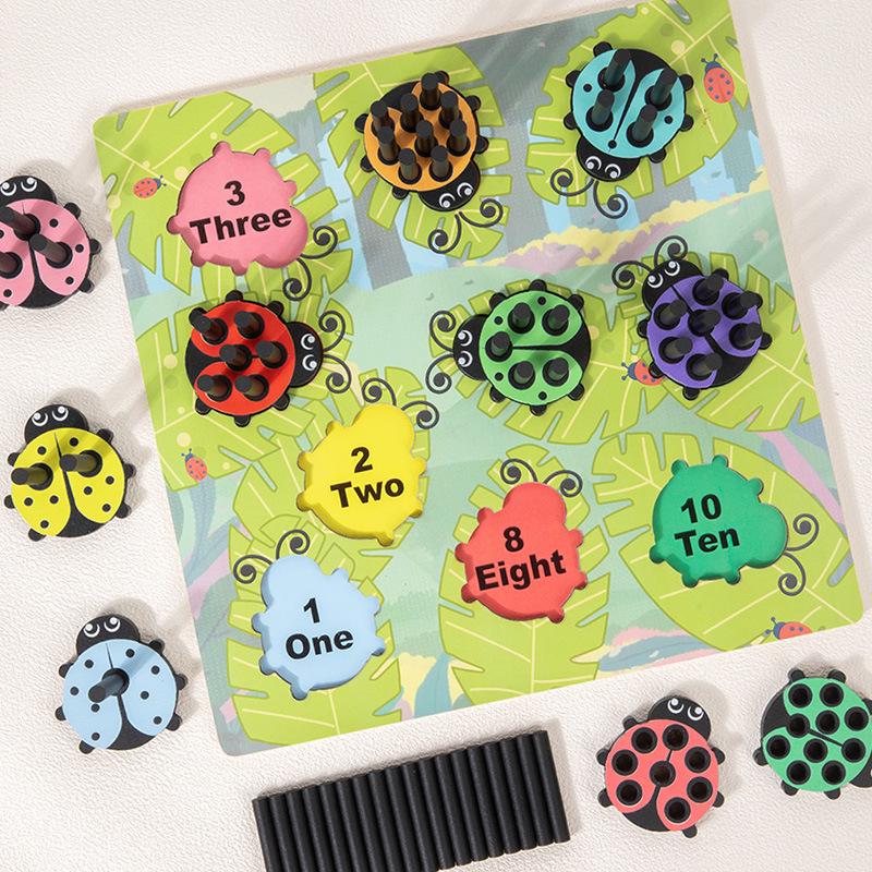 Montessori Ladybug Number Matching Puzzle Educational Toy