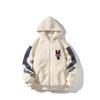 Youth Lambswool Plush Hooded Jacket - Men's Warm Velvet Winter Coat for Junior High, High School, and University Students.