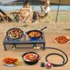 Double Burner Gas Stove - Portable Camping Cooker, 16000W Gas Hob for Restaurant Catering, Patio Camp BBQ