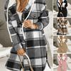Women Fall Winter Sweater Coat Hooded Drawstring Twisted Pattern Contrast Color Thick