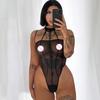 Seductive Lingeries Sexy Hot Skinny Backless Coquette Bodysuit Women'S Porn See-Through Mesh Hanging Neck Halter Erotic Teddies