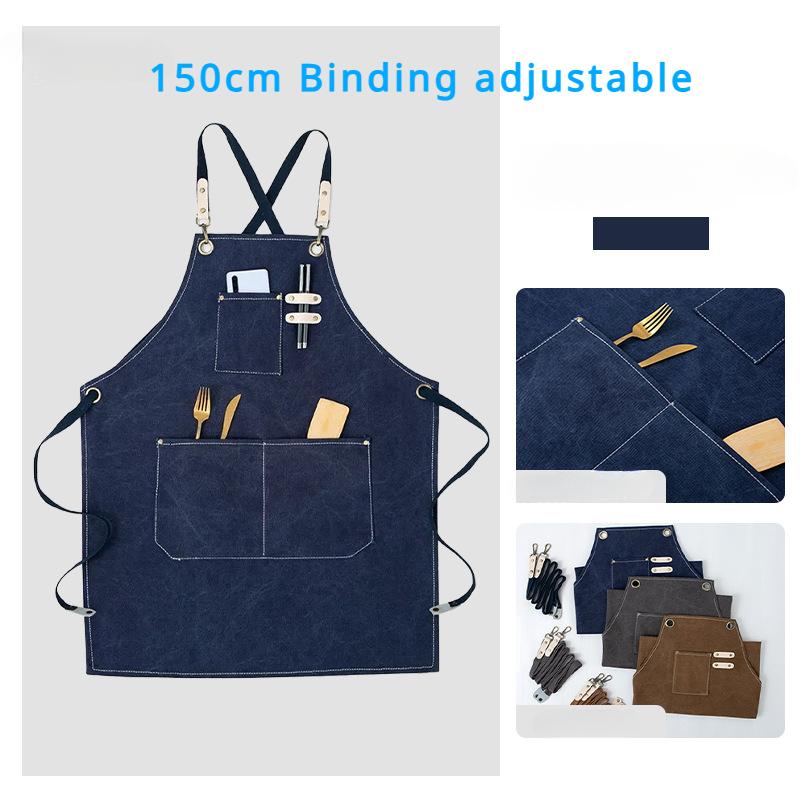 Baumwolle Wasserdicht Öl Leinenschürze Kaffee Milch Tee Laden Hüftschürze für Zuhause Küche Gartenarbeit Arbeit