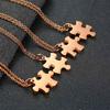 Ensemble de colliers pendentifs Puzzle Couple BFF Minimaliste 2/3/4/5 Pièces pour Femmes Noms Personnalisés Acier Inoxydable Cadeaux Personnalisés Bijoux