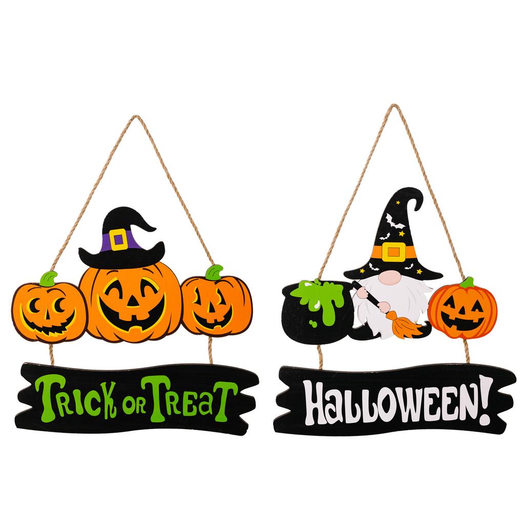 Wooden Pendant Festival Decor Pumpkin-Witch Decoration Front Door Welcome Sign Halloween Themed Door Sign Party Supplies