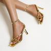 2026 Modische Damenschuhe Damensandalen Offene Zehenpartie Partysandalen Frau Knöchel Schnallenriemen Eckige Zehenpartie Dünne Absätze Damen Hausschuhe