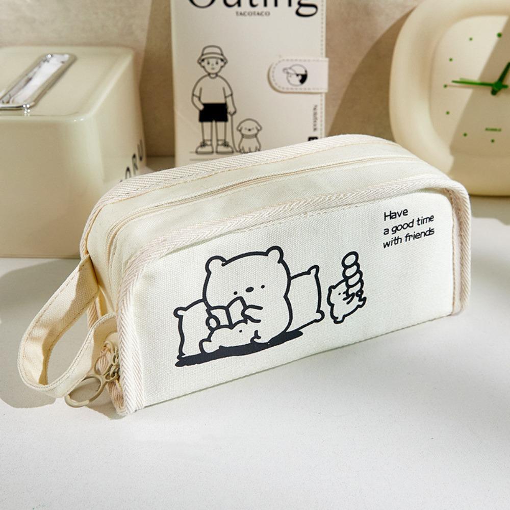 Canvas Stationery Bag Cartoon Cosmetic Bag New Pencil Case