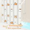 Cute Cartoon Corgi Shower Curtain - Playful Polyester for Fun Dog Lover Bathrooms