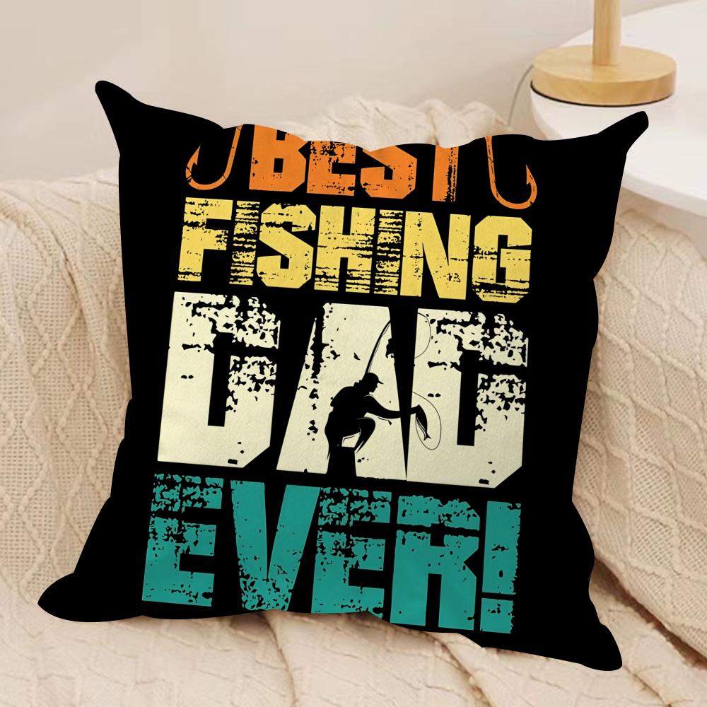Best Dad Ever fathers day Cushion Cover Soft Plush Fabric DoubleSided Printed Cushion Covers for All Seasons Modern Home Decor