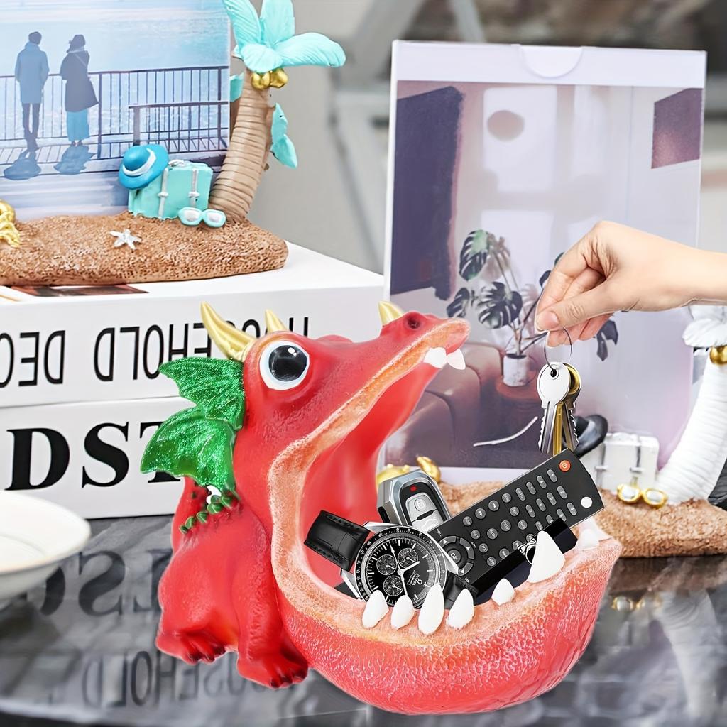 Dinosaur Candy Dish Resin Statue for Home & Office Decor, Perfect for Christmas ,Halloween, Versatile Indoor/Outdoor Use