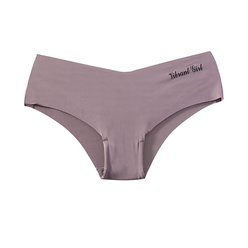 TERMEZY Women's Sexy Seamless Briefs One-Piece Solid Color Thin Underwear & Ice Silk Letter Printed Briefs