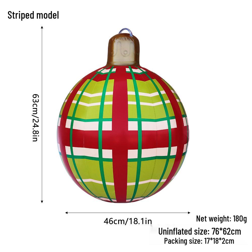 Outdoor PVC Inflatable Christmas Ball with Hanging Lantern for Courtyard Decoration
