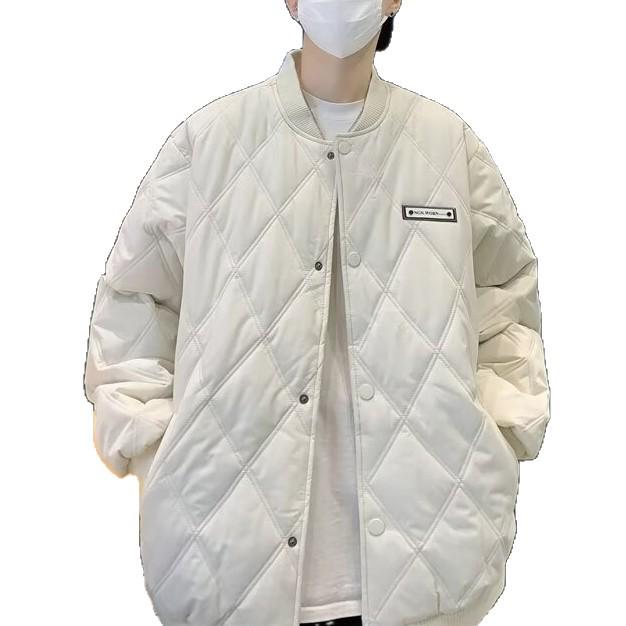 Men's Korean-Style 2025 Winter Jacket: Trendy Cotton with Diamond Quilting - Warm and Casual.