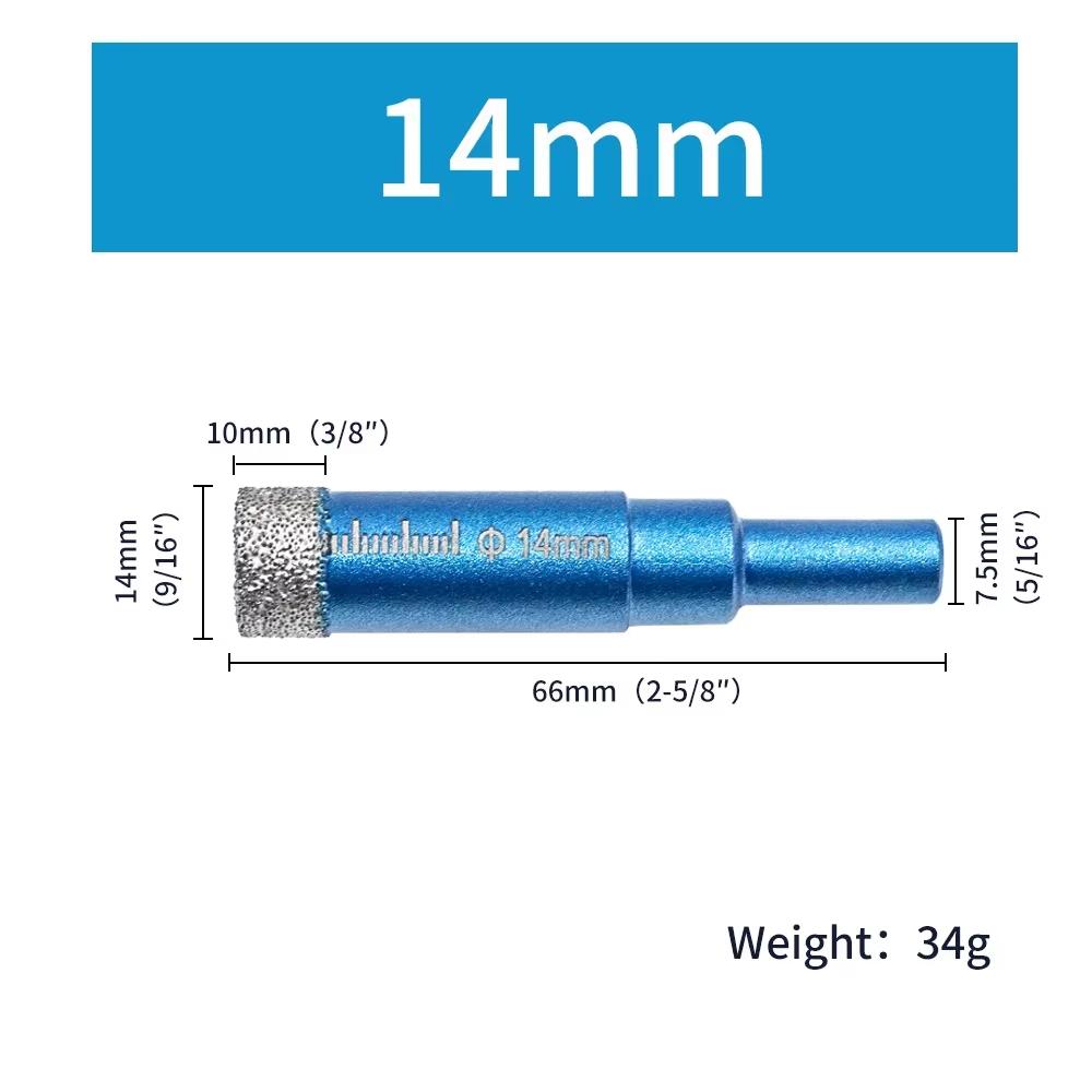 Diamond Brazed Dry Drilling Bit Porcelain Cup Saw Ceramic Marble Granite Tile Hole Opener Hole Saw Cutter 1Pc 5-16mm Round Shank