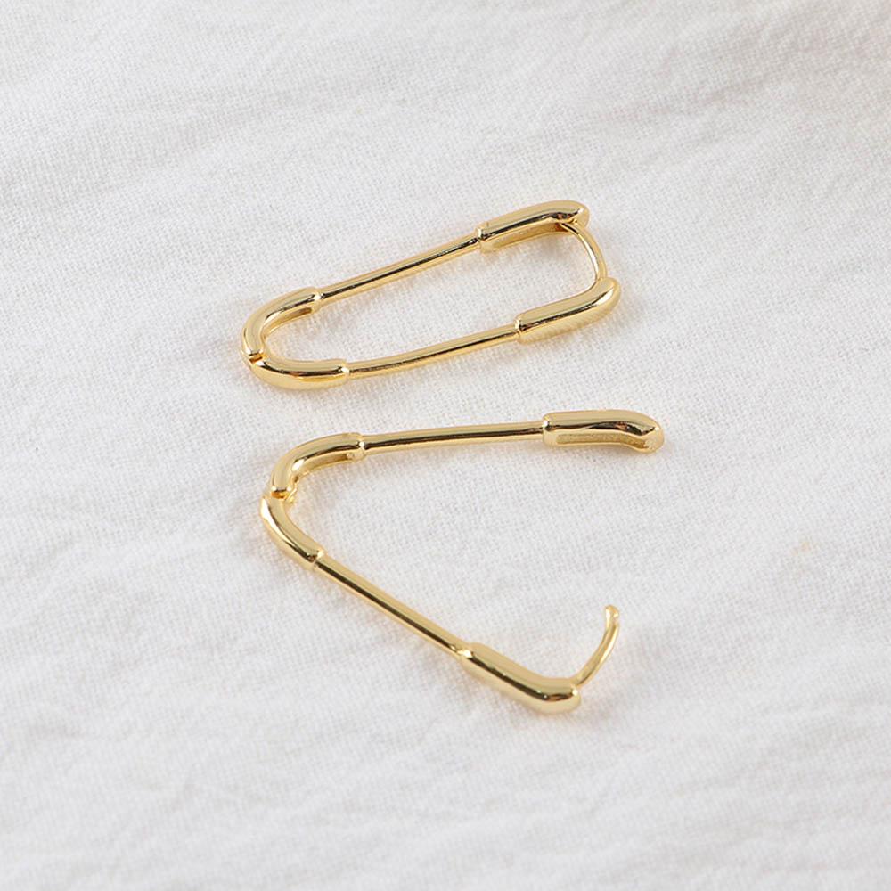 Fashion Design Lady Party Solid Color Pin Ear Buckle Copper Korean Hoop Earrings Women Earrings