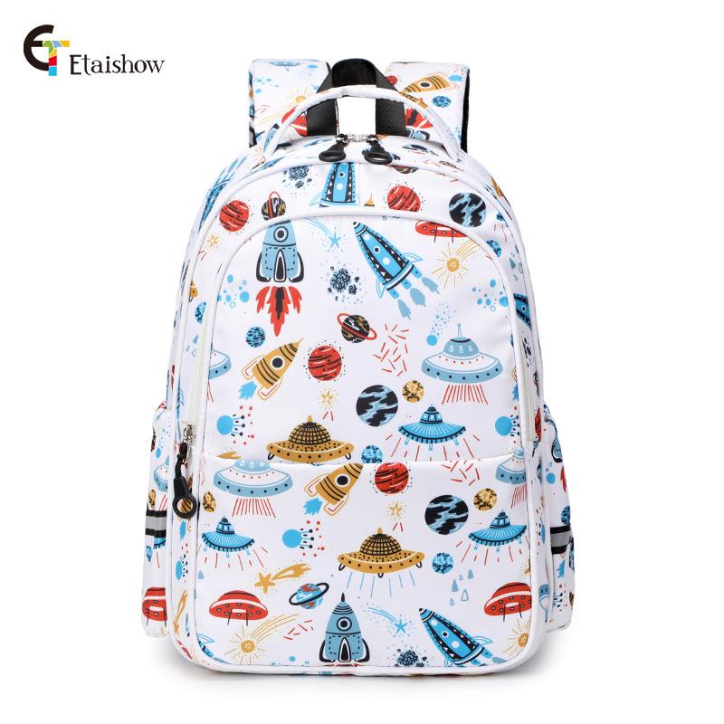 

Детский рюкзак для мальчиков и девочек, школьные сумки, милый мультяшный динозавр, детские рюкзаки, водонепроницаемые, легкие, студенческие ранцы белый