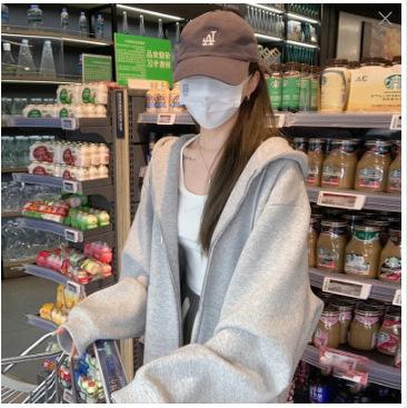 Women s Hooded Zip Up Sweatshirt Regular Fit Japanese Casual Printed Autumn Women Hoodie Jacket M
