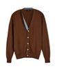 Hyii Twist Slit Neckline Knit Cardigan [Brown]
