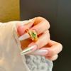 Adjustable Unique Copper Gold Plated Snake Ring For Women Featuring Elegant Red And Green Accents Gemstone
