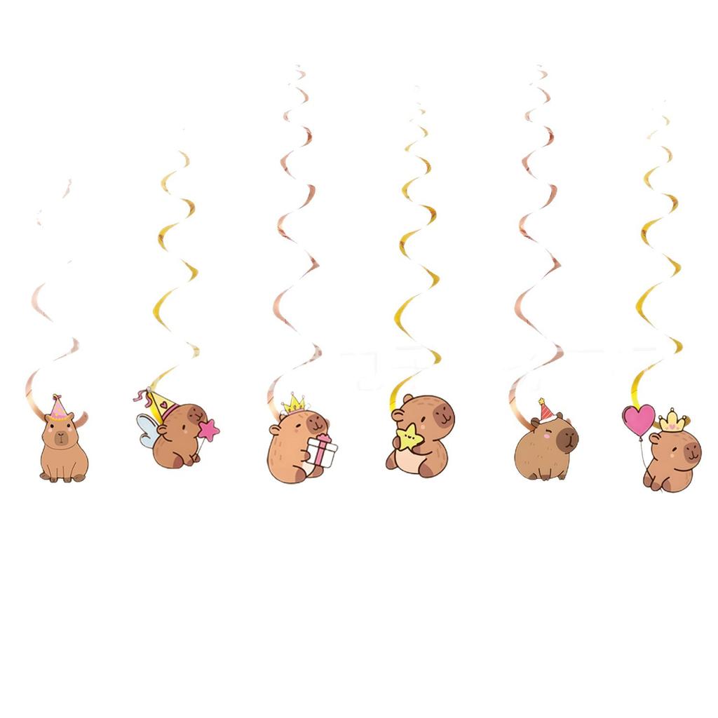 Niedliches Cartoon Kapibara Thema Kindergeburtstagsparty Einweg Pappteller Einladung Kara Flagge Zubehör