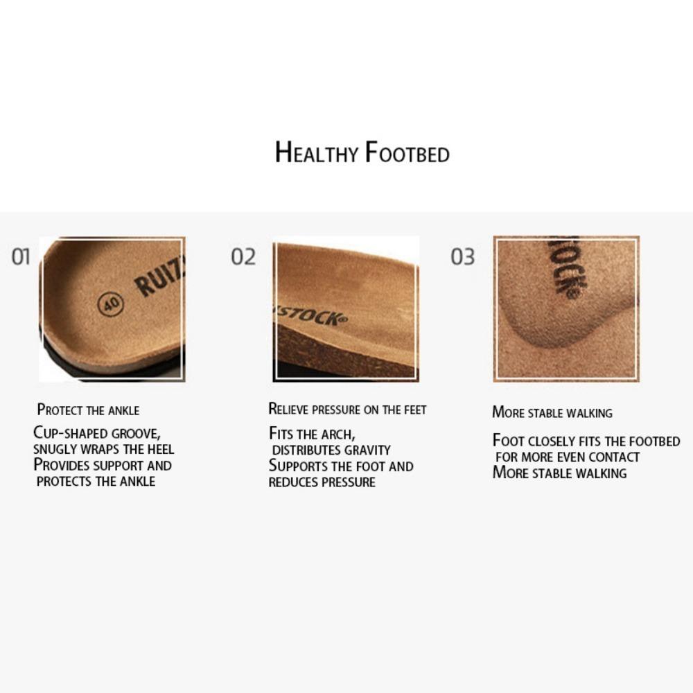 Tongs en liège pour couple d'été - Sandales de plage tendance pour homme, Claquettes décontractées à bout unique pour un usage quotidien et les vacances KWN