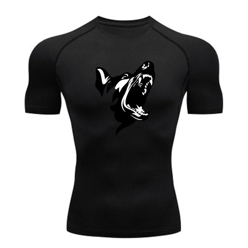 Men's Breathable Compression Athletic T-shirt, Roaring Angry