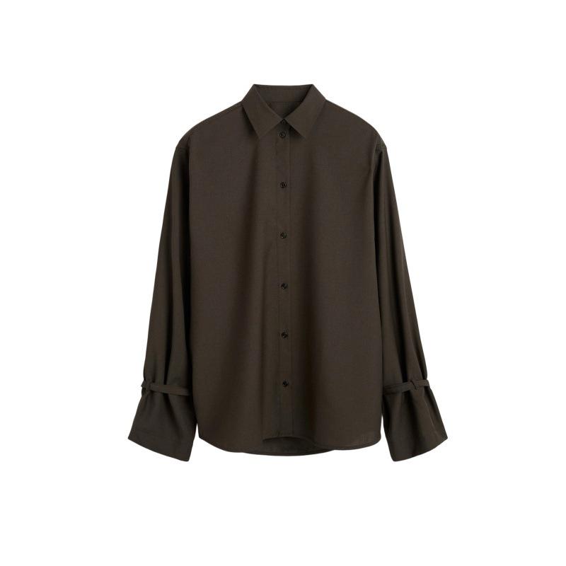 Sumaihui Women s Long Sleeve Tie-Up Shirt - Early Spring 2026, Simple Commute Style Size 34