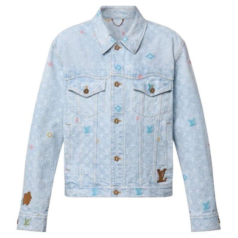 Louis Vuitton X Tyler SS24 Denim Jacket Men's Light Blue 1AFRXI