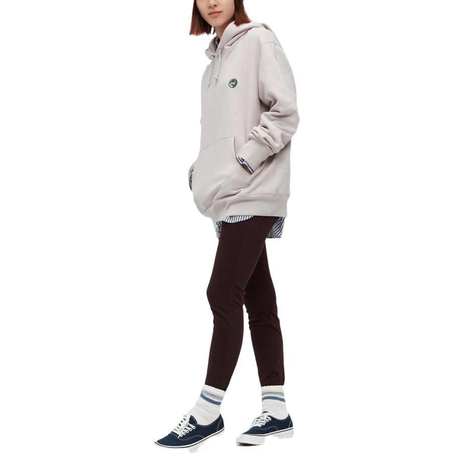 UNIQLO Graphic Print Loose Fit Hooded Casual Long Sleeve Sweatshirt Unisex sweatshirt Light-Gray 455814-02