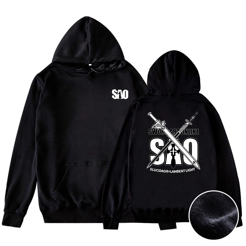 Sword Art Online Loose Fit Hooded Pullover Sweatshirt - Korean Street Style, Long Sleeve, New Collection