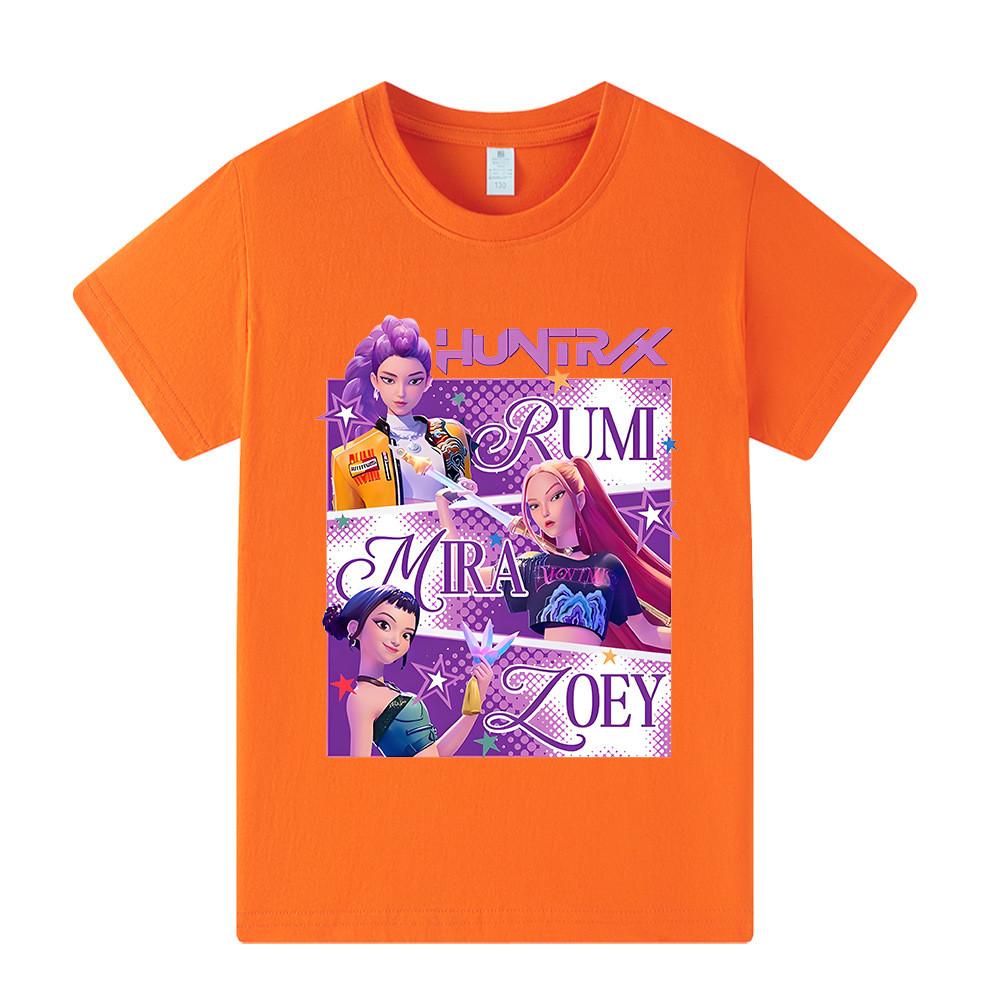 A1199 Kinder Jungen Mädchen Kpop Rumi Zoey Mira Print Kurzarm T-Shirt