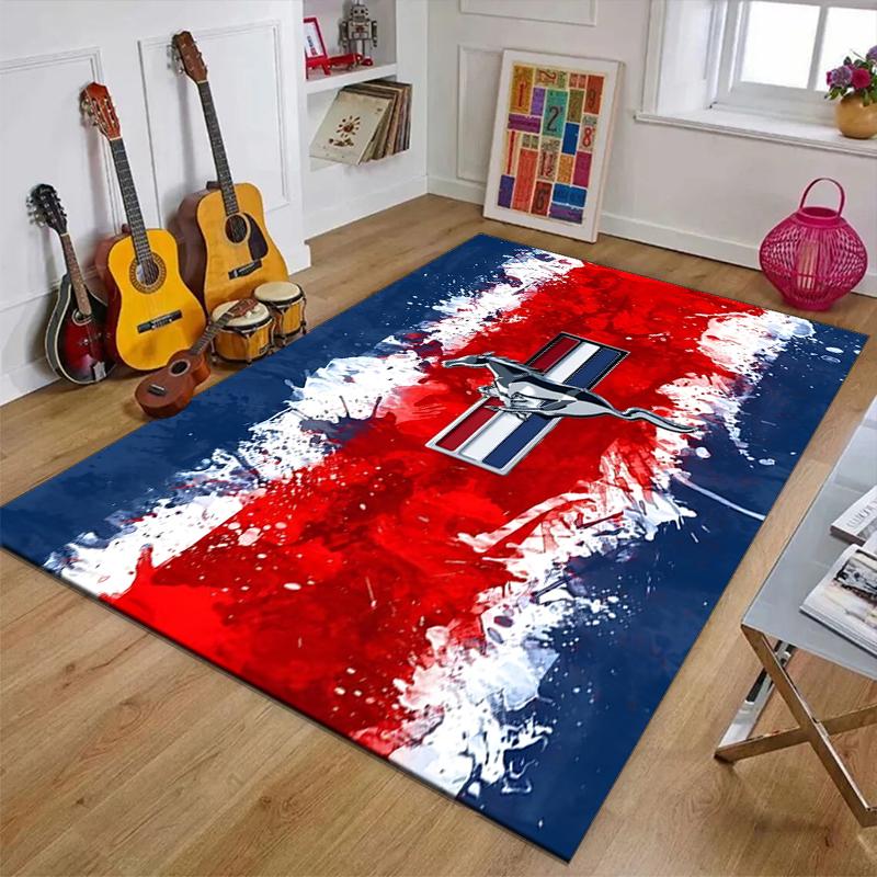 Mustang Polyester Tapijt, Zachte Binnenvloermat voor Kantoorstoel, Woonkamer, Bureau - Decoratief Huiswerkplek Tapijt Ontwerp