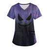 Women's Printing Uniform Work Uniform V-neck Pockets Basic Short Sleeve Pullover Top